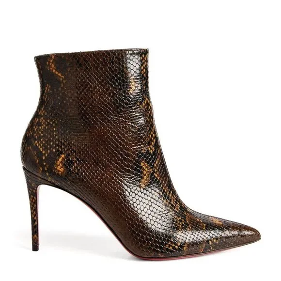CHRISTIAN LOUBOUTIN So Kate Leather Snake Embossed Dark Brown Boots 85 EU 38 US8 - Picture 15 of 15